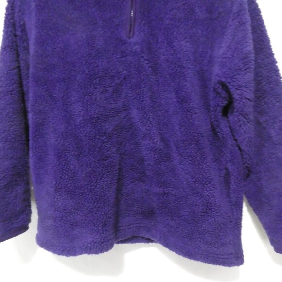 NORTHERN GETAWAY | 17.5 inch pit to pit measured | Purple Fleece 1/4 Zip Teddy - Picture 7 of 15